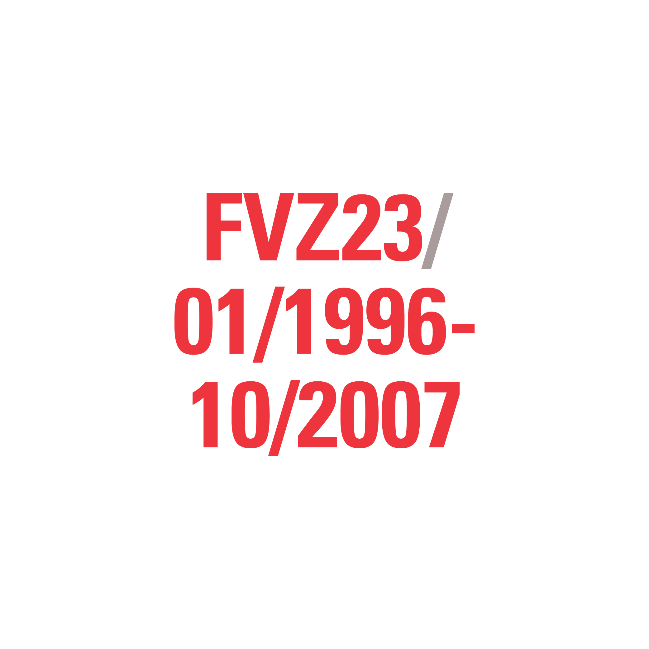 FVZ23 01/1996-10/2007